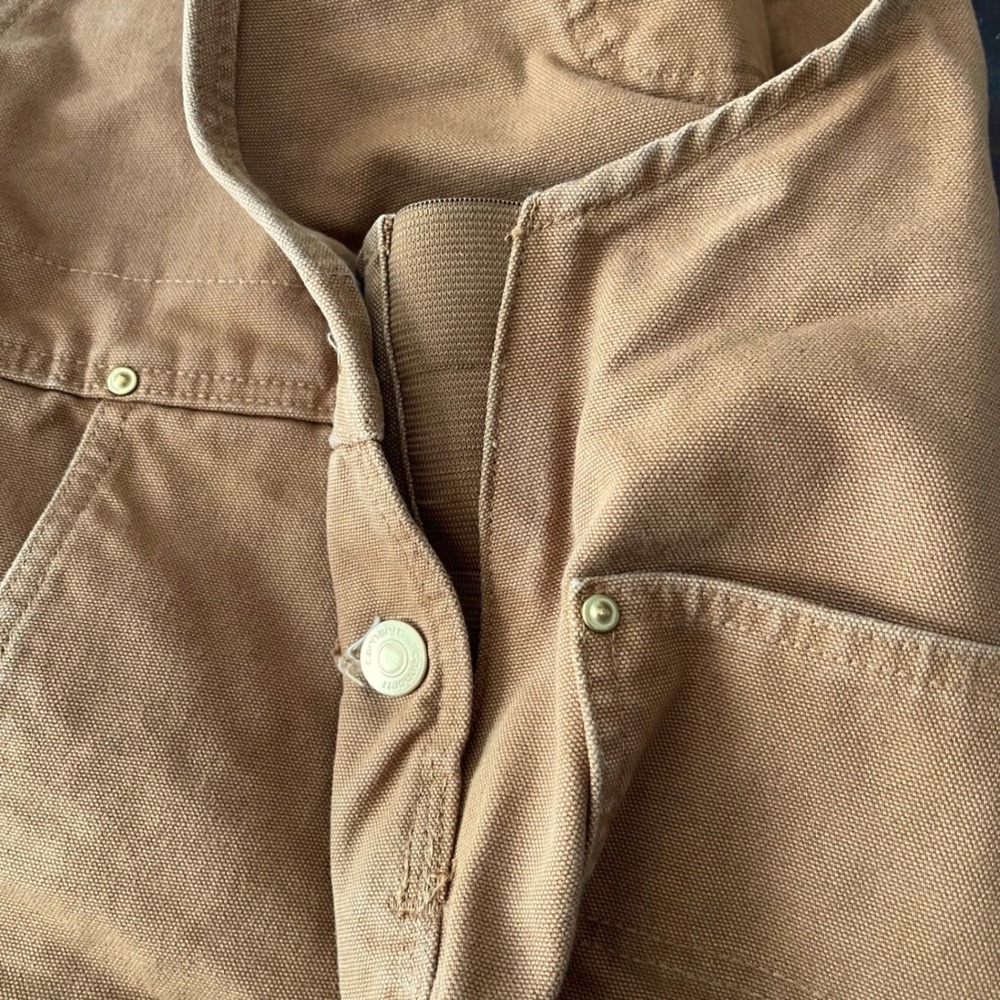 Carhartt Mens Brown Duck Bib Overalls Double Front Work Pants 102776-211 36x30 - Picture 5 of 7